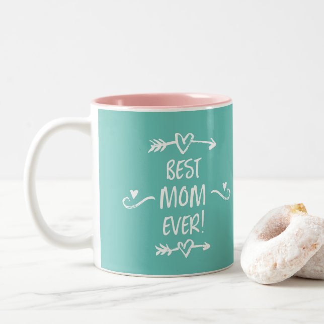 Beste Mama je Zweifarbige Tasse (Mit Donut)
