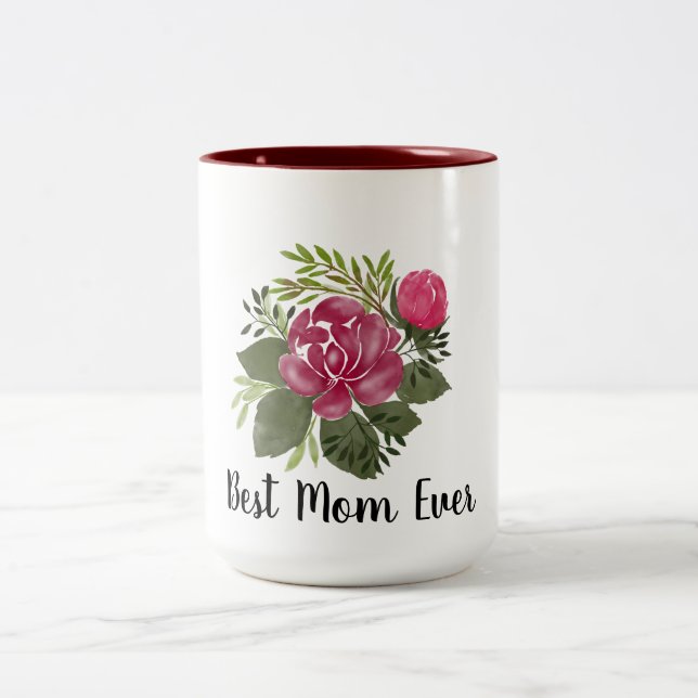 Beste Mama je Zweifarbige Tasse (Mittel)