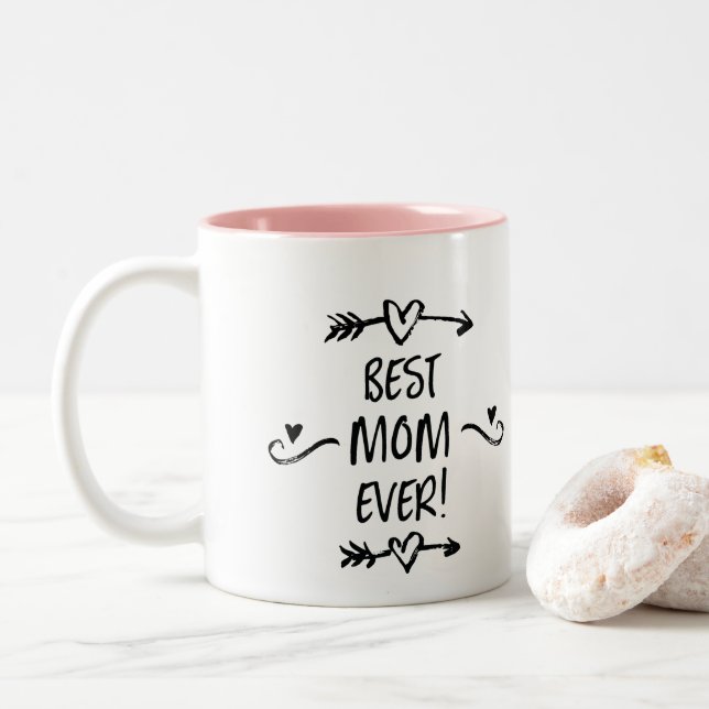 Beste Mama je Zweifarbige Tasse (Mit Donut)