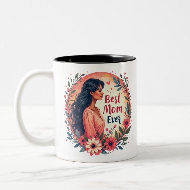 Beste Mama je Zweifarbige Tasse (Links)