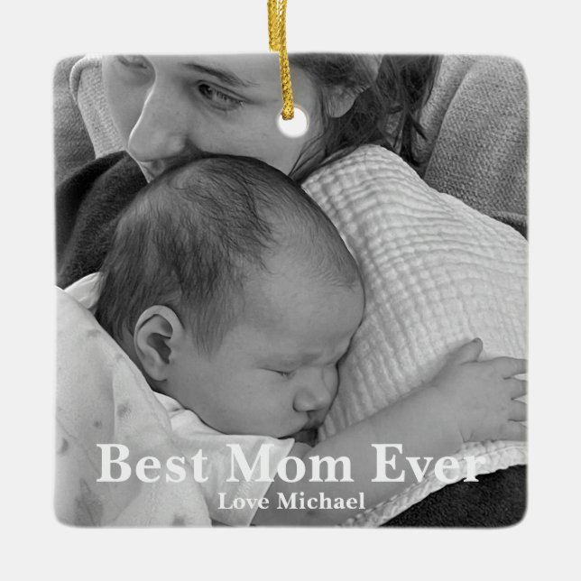 Beste Mama Jeden personalisierten Weihnachten Keramikornament (Vorderseite)