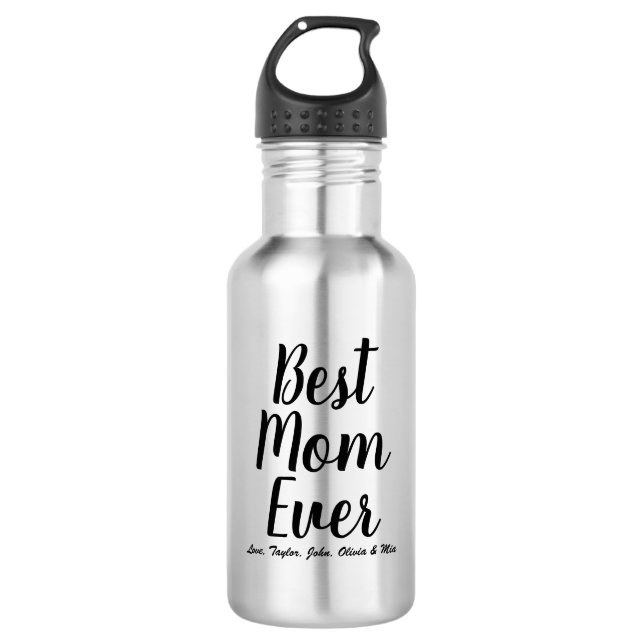 Beste Mama Jeden schwarzen, benutzerdefinierten Te Edelstahlflasche (Vorderseite)