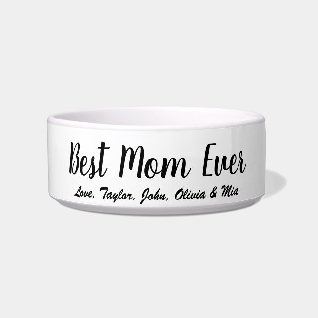 Beste Mama Jedes Schwarz-weiße benutzerdefinierte  Napf (Vorderseite)