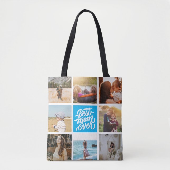 Beste Mama jemals Personalisiert Foto Collage Sky  Tasche (Vorderseite)
