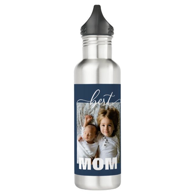 Beste MAMA Kinder Foto Muttertag Edelstahlflasche (Links)