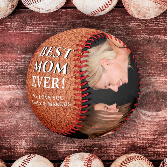 Beste Mama Leder drucken Muttertag FotoCollage Baseball (Von Creator hochgeladen)
