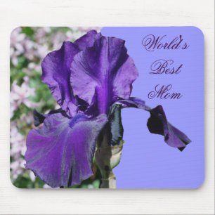 Beste Mama Lila Iris Blume Foto Mousepad