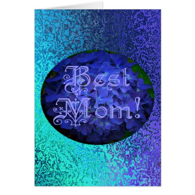 Beste Mama mit Hintergrund der blauen Blume (Vorne)