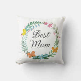 Beste Mama Mutter Blütenschmetterling Grüne Kranz Kissen