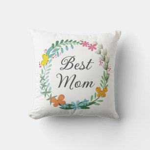 Beste Mama Mutter Blütenschmetterling Grüne Kranz Kissen