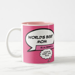 Beste Mama, Mutti, Mutter moderne lustige Comicbuc Zweifarbige Tasse