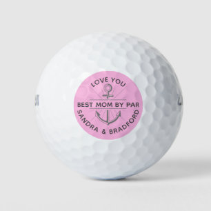 Beste Mama nach Par Anchor Monogram Name Golfball