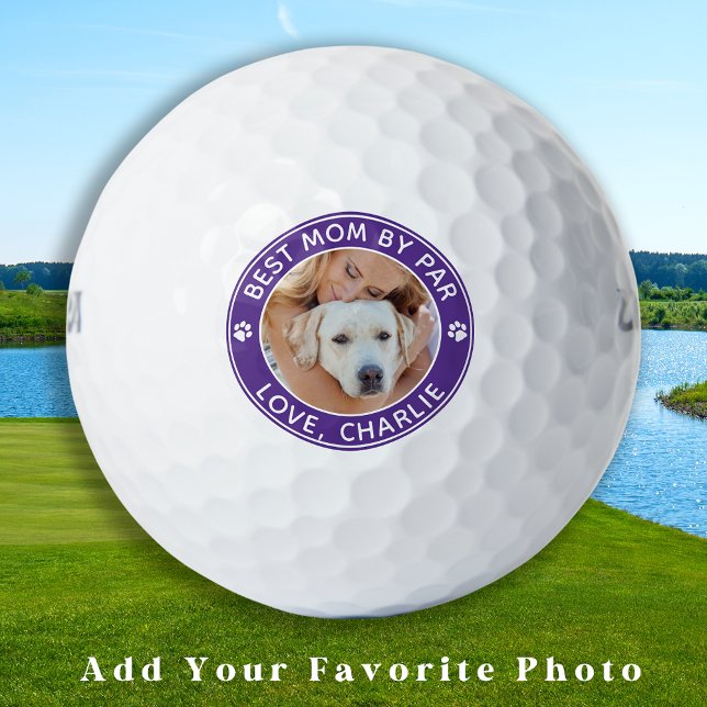 Beste Mama nach Par Custom Foto Dog Mama Personali Golfball (Von Creator hochgeladen)