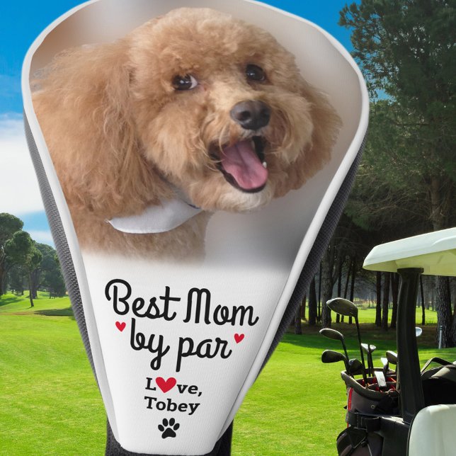Beste Mama nach Par-Foto-Namen Paw Print Custom Golf Headcover (Best Dog Mom By Par Photo Name Paw Print Custom Golf Head Cover)