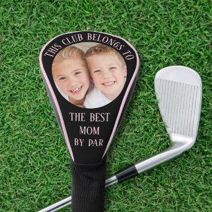 Beste Mama nach Par Foto Schwarz Rosa Golf Headcover