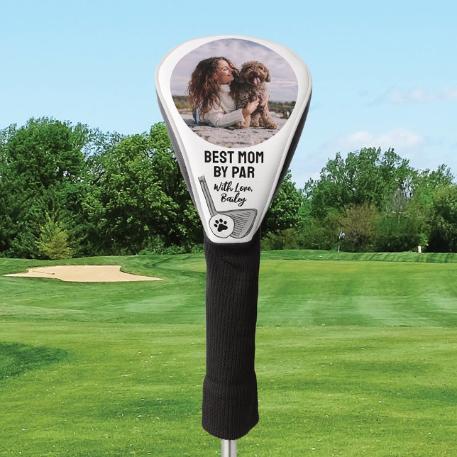 Beste Mama nach Par Pet Foto Paw Print Golf Headcover (Von Creator hochgeladen)