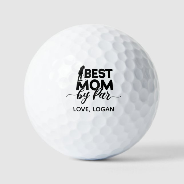 Beste Mama nach Par Simple & Custom Text Golfball (Vorderseite)