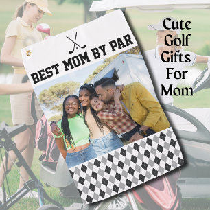 Beste Mama Par Foto Schwarz und Weiß Golf Handtuch