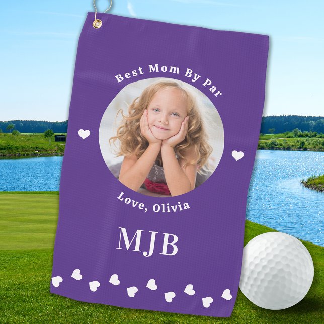 Beste MAMA Par Personalisiertes stilvolles Foto Golfhandtuch (Von Creator hochgeladen)