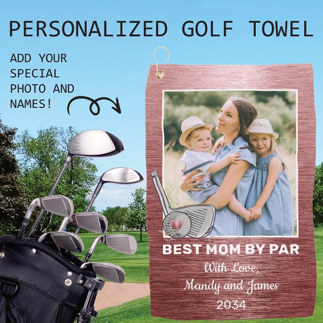 Beste Mama per Par Custom Foto Golf Handtuch (Von Creator hochgeladen)