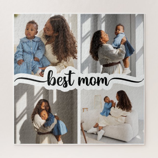 Beste Mama Personalisiert 4 FotoCollage (Vertikal)