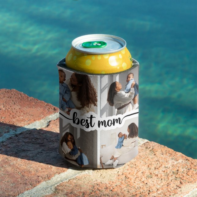 Beste Mama Personalisiert 4 FotoCollage Dosenkühler (In Situ Pool)