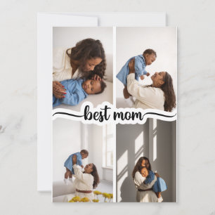 Beste Mama Personalisiert 4 FotoCollage Karte