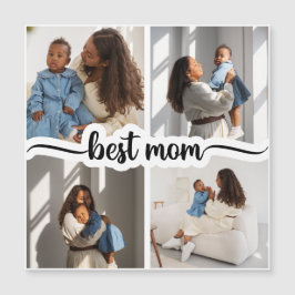 Beste Mama Personalisiert 4 FotoCollage Magnetkarte
