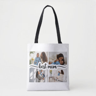 Beste Mama Personalisiert 4 FotoCollage Tasche