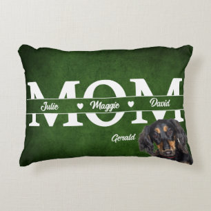 Beste Mama Personalisiert drei Namen plus Hund Dekokissen