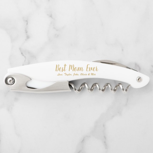 Beste Mama personalisierter, benutzerdefinierter S Kellnermesser (Vorderseite)