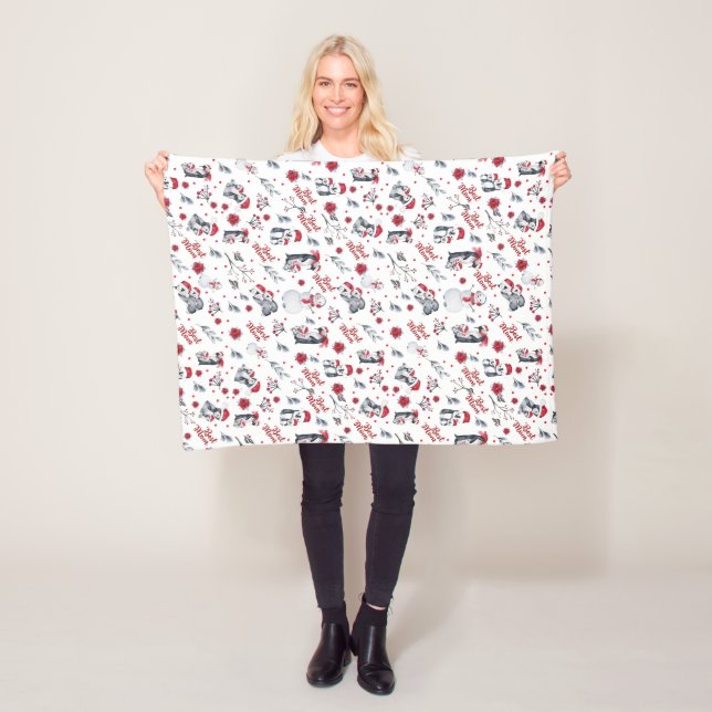 Beste Mama Pinguin Weihnachtsmuster Fleecedecke (Beispiel)