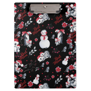 Beste Mama Pinguin Weihnachtsmuster Klemmbrett