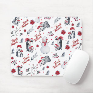 Beste Mama Pinguin Weihnachtsmuster Mousepad