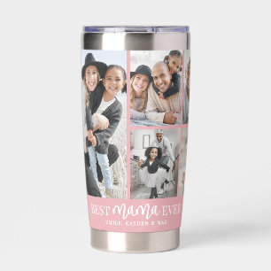 Beste Mama Pink Fotocollage Thermobecher