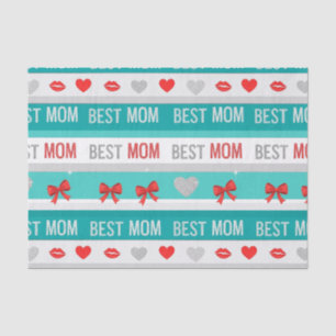 Beste Mama Pop Art Herzen & Schleifen Retro Seidenpapier