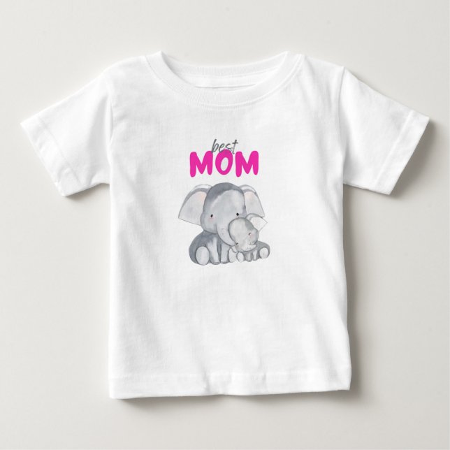 Beste Mama Printing Modern White Baby Shirt (Vorderseite)