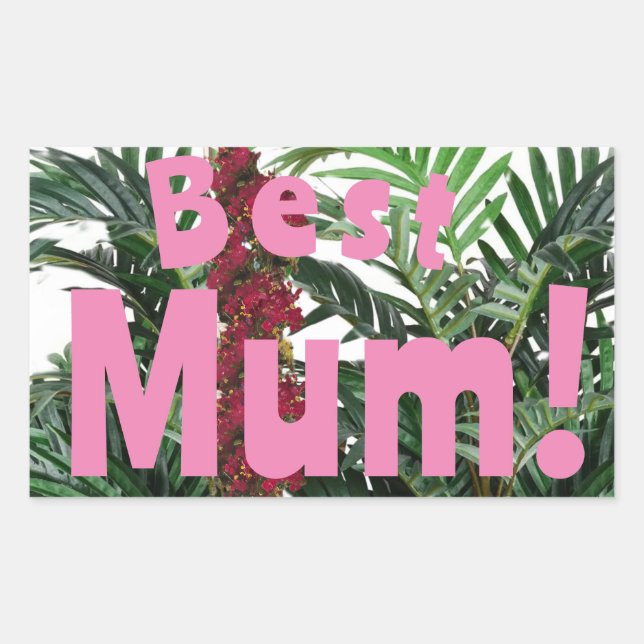 Beste Mama! Rechteckiger Aufkleber (Vorderseite)