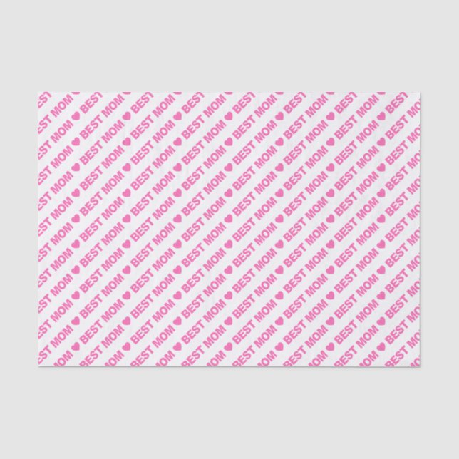 Beste Mama Rosa auf Weißzettel Seidenpapier (Vorderseite)