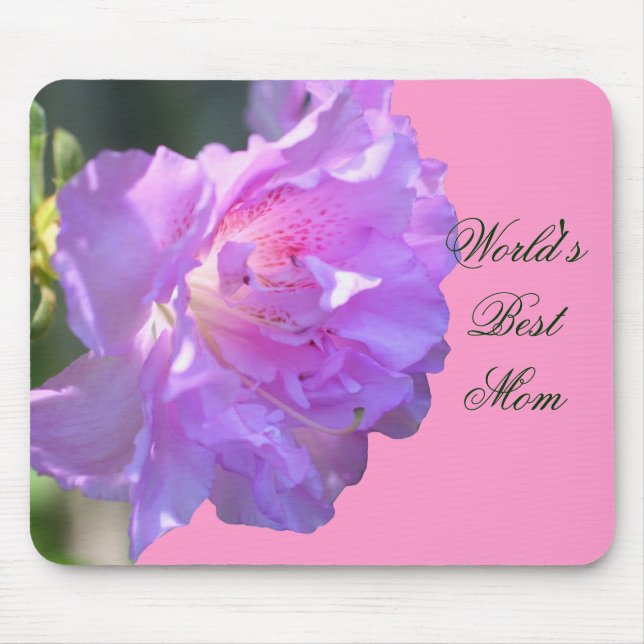 Beste Mama Rosa Azalea Blume Foto Mousepad (Vorne)