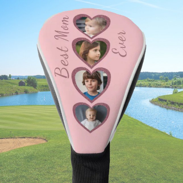 Beste Mama Rosa Herzen Kinder FotoCollage Golf Headcover (Von Creator hochgeladen)