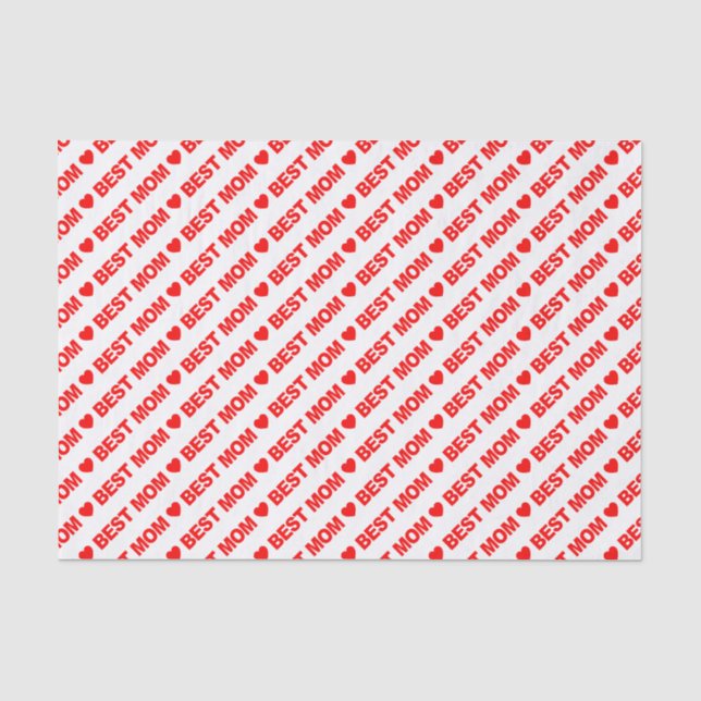 Beste Mama Rot auf Weißfleischpapier Seidenpapier (Vorderseite)