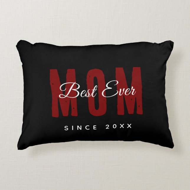 Beste Mama seit 20XX Moderne, einfache Preppy Dekokissen (Vorderseite)