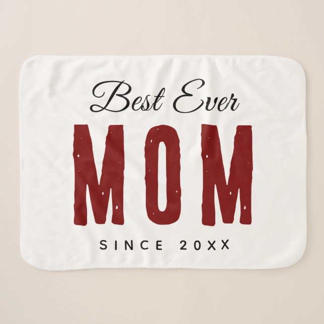 Beste Mama seit 20XX Moderne, einfache Preppy Sherpadecke (Vorderseite (Horizontal))