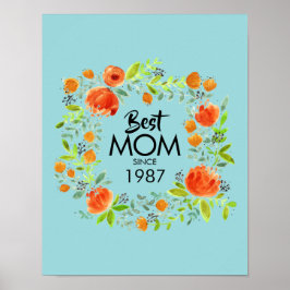 Beste Mama Seit dem Blumenstrauß-Zeichen Poster