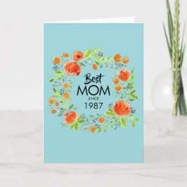 Beste Mama seit der Blumenkarte für Wasserfarben Karte