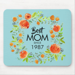 Beste Mama seit Wasserfarben Blumenmousepad Mousepad