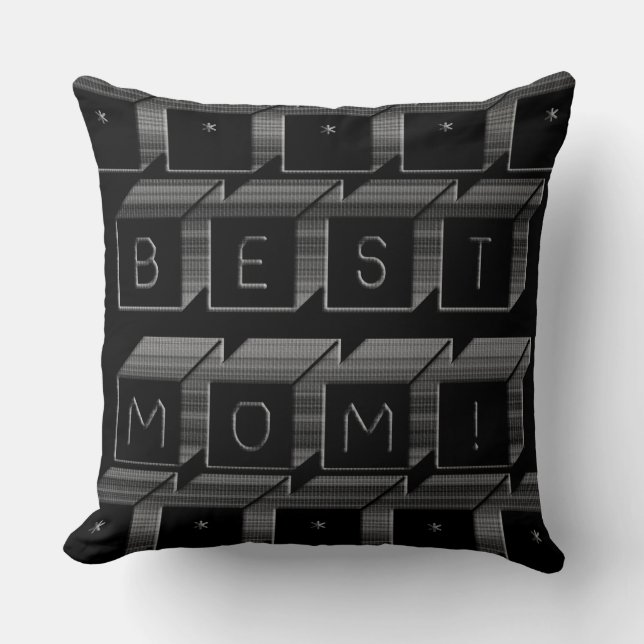 Beste Mama-Shades von grauen Blöcken und schwarzem Kissen (Vorderseite)
