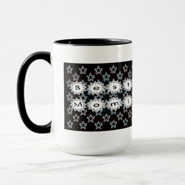 Beste Mama Stars in Neon Tasse (Links)