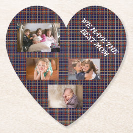Beste Mama Tartan Kariert Freestyle White Schrifta Untersetzer